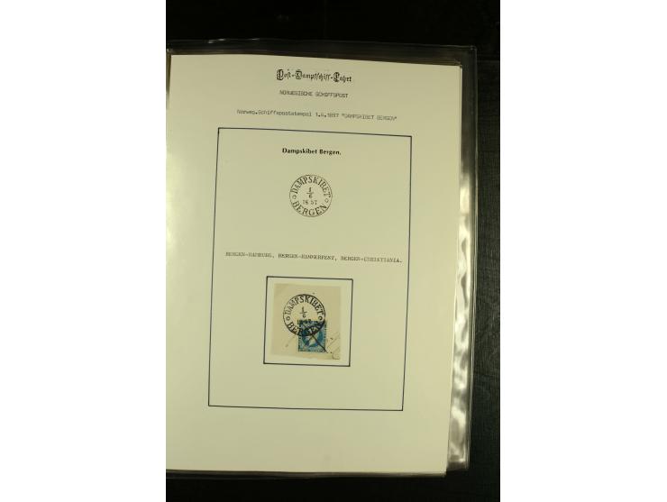1860/1940, kleine Sammlung "Schiffspost in Norwegen" mit über 30 Briefen und Karten, dabei frühe Dampfschiffahrt mit Leitverm