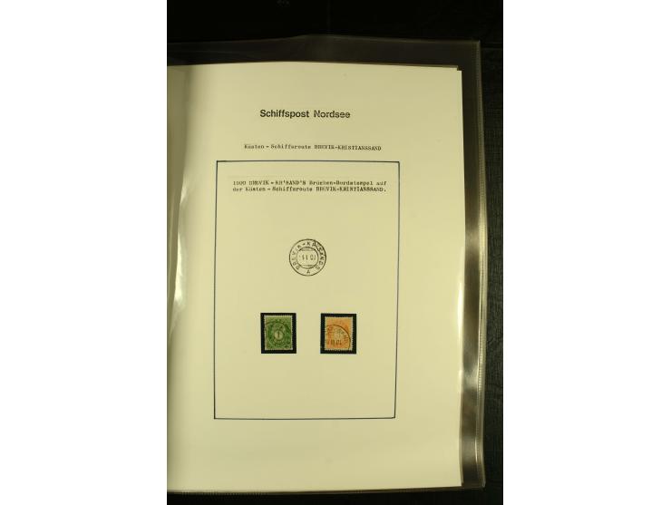 1860/1940, kleine Sammlung "Schiffspost in Norwegen" mit über 30 Briefen und Karten, dabei frühe Dampfschiffahrt mit Leitverm