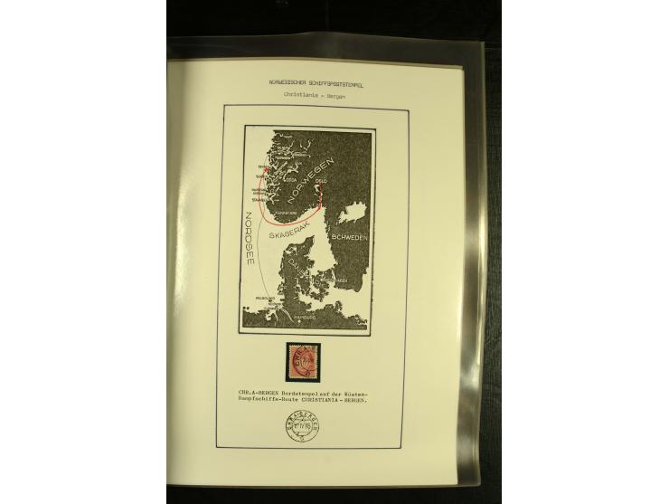 1860/1940, kleine Sammlung "Schiffspost in Norwegen" mit über 30 Briefen und Karten, dabei frühe Dampfschiffahrt mit Leitverm