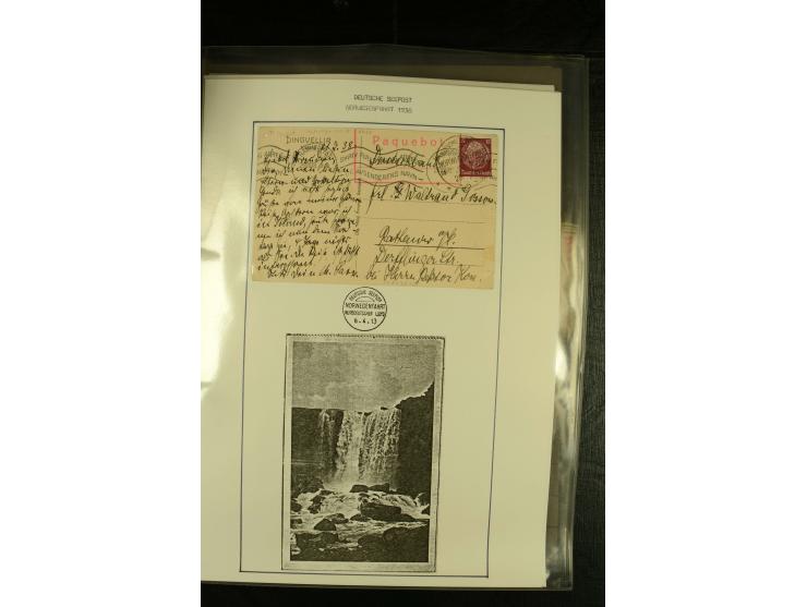 1860/1940, kleine Sammlung "Schiffspost in Norwegen" mit über 30 Briefen und Karten, dabei frühe Dampfschiffahrt mit Leitverm