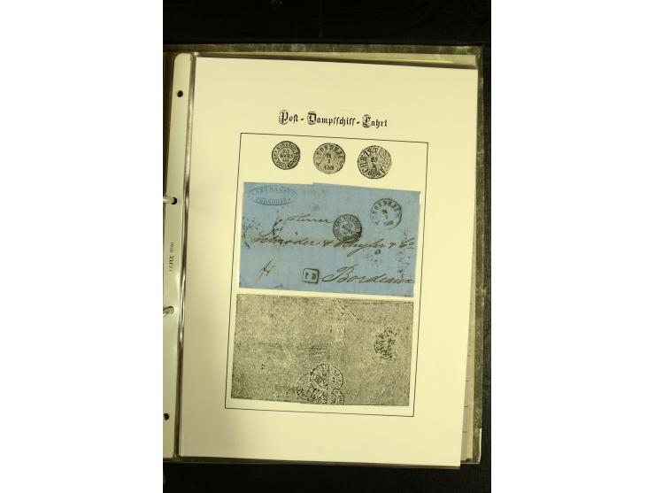 1860/1940, kleine Sammlung "Schiffspost in Norwegen" mit über 30 Briefen und Karten, dabei frühe Dampfschiffahrt mit Leitverm