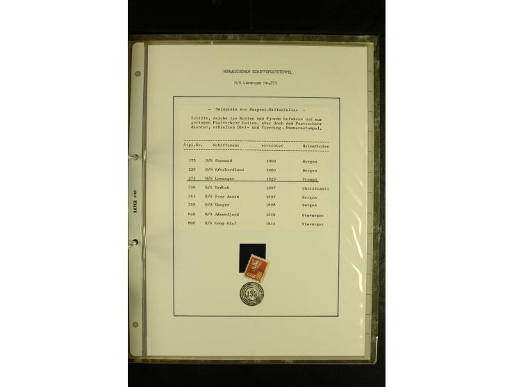 1860/1940, kleine Sammlung "Schiffspost in Norwegen" mit über 30 Briefen und Karten, dabei frühe Dampfschiffahrt mit Leitverm