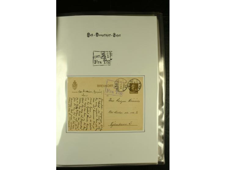 1860/1940, kleine Sammlung "Schiffspost in Norwegen" mit über 30 Briefen und Karten, dabei frühe Dampfschiffahrt mit Leitverm