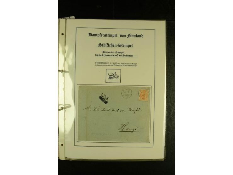 1888/1975, interessante Sammlung  "Finnische Postdampfer-Stempel" mit über 40 Briefen und Karten sowie einigen Briefstücken u