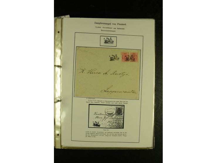 1888/1975, interessante Sammlung  "Finnische Postdampfer-Stempel" mit über 40 Briefen und Karten sowie einigen Briefstücken u