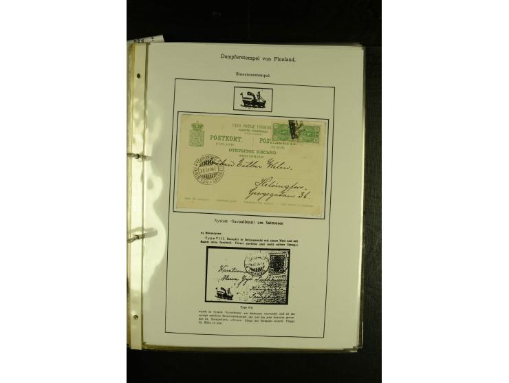 1888/1975, interessante Sammlung  "Finnische Postdampfer-Stempel" mit über 40 Briefen und Karten sowie einigen Briefstücken u