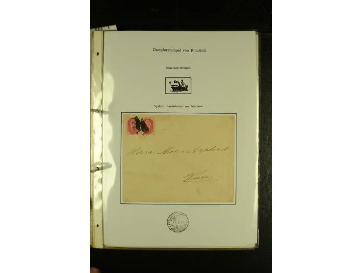 1888/1975, interessante Sammlung  "Finnische Postdampfer-Stempel" mit über 40 Briefen und Karten sowie einigen Briefstücken u
