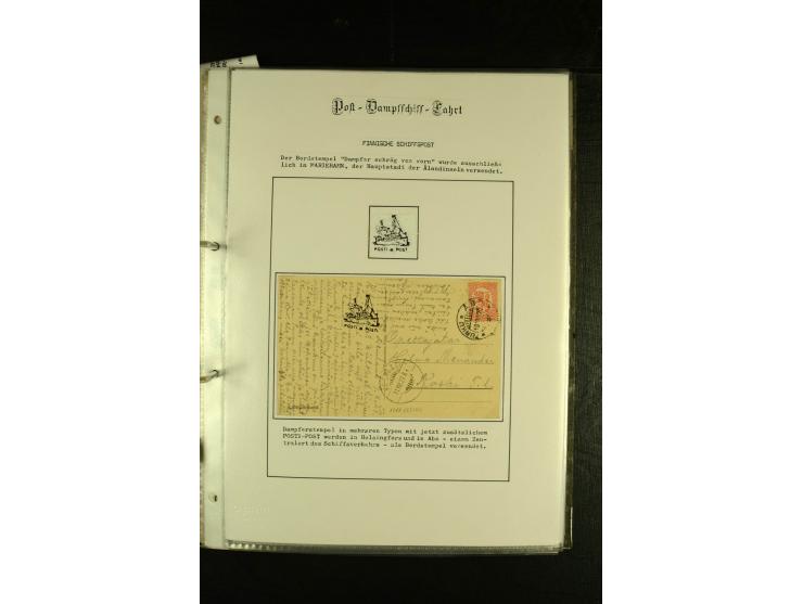 1888/1975, interessante Sammlung  "Finnische Postdampfer-Stempel" mit über 40 Briefen und Karten sowie einigen Briefstücken u