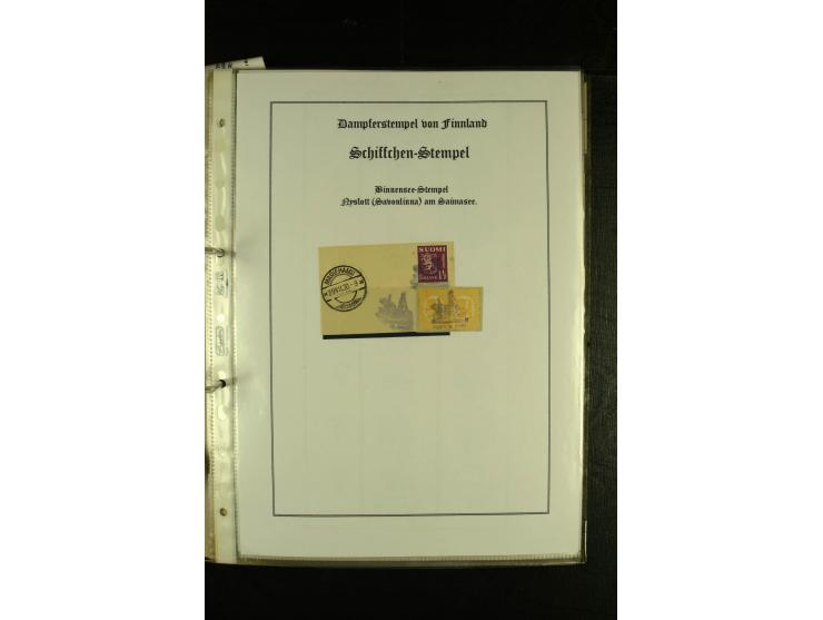 1888/1975, interessante Sammlung  "Finnische Postdampfer-Stempel" mit über 40 Briefen und Karten sowie einigen Briefstücken u