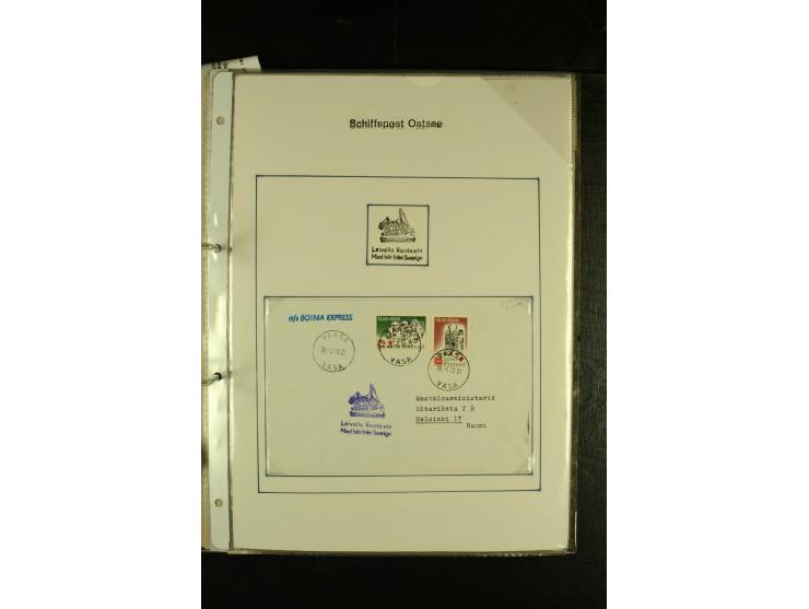 1888/1975, interessante Sammlung  "Finnische Postdampfer-Stempel" mit über 40 Briefen und Karten sowie einigen Briefstücken u