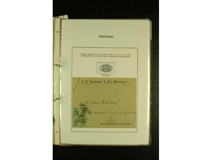 1888/1975, interessante Sammlung  "Finnische Postdampfer-Stempel" mit über 40 Briefen und Karten sowie einigen Briefstücken u
