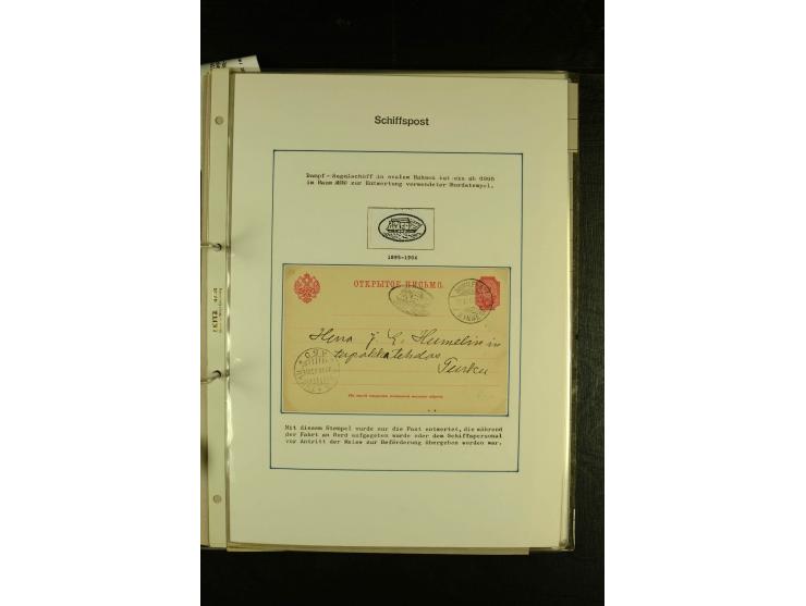 1888/1975, interessante Sammlung  "Finnische Postdampfer-Stempel" mit über 40 Briefen und Karten sowie einigen Briefstücken u