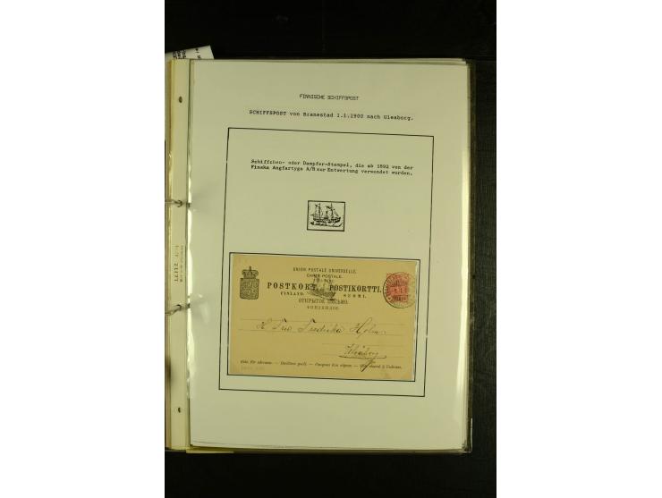 1888/1975, interessante Sammlung  "Finnische Postdampfer-Stempel" mit über 40 Briefen und Karten sowie einigen Briefstücken u
