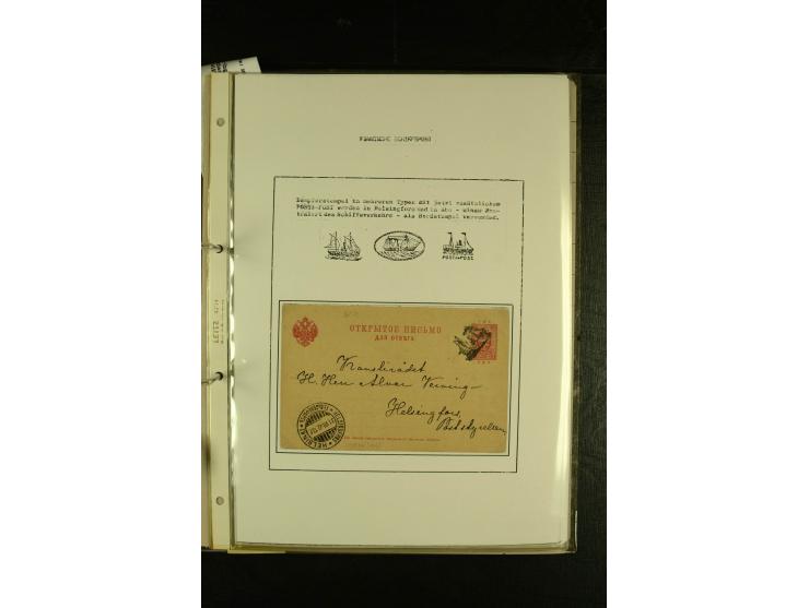 1888/1975, interessante Sammlung  "Finnische Postdampfer-Stempel" mit über 40 Briefen und Karten sowie einigen Briefstücken u
