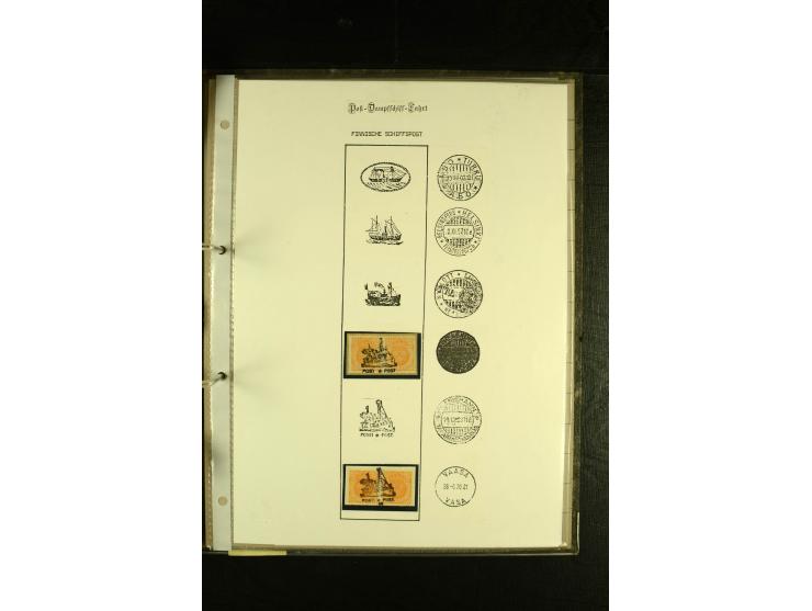 1888/1975, interessante Sammlung  "Finnische Postdampfer-Stempel" mit über 40 Briefen und Karten sowie einigen Briefstücken u