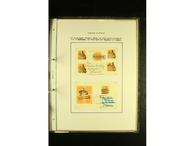 1888/1975, interessante Sammlung  "Finnische Postdampfer-Stempel" mit über 40 Briefen und Karten sowie einigen Briefstücken u