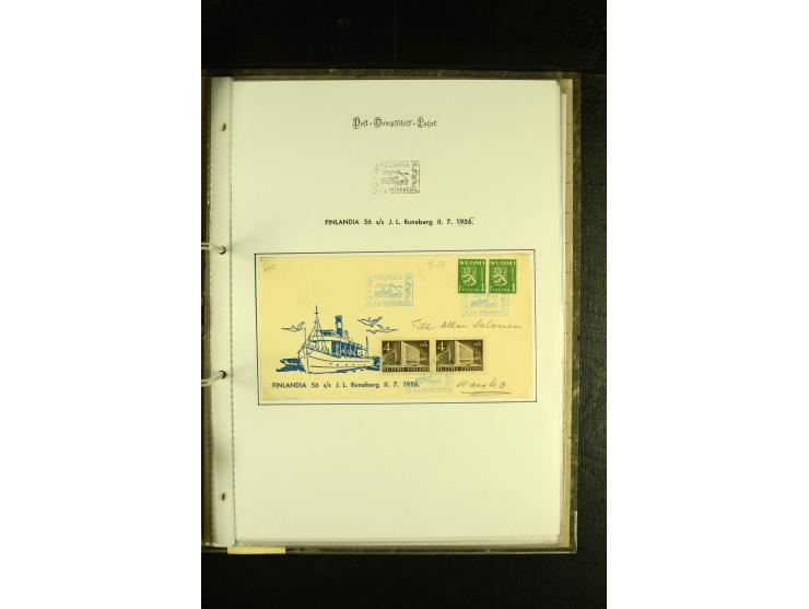 1888/1975, interessante Sammlung  "Finnische Postdampfer-Stempel" mit über 40 Briefen und Karten sowie einigen Briefstücken u