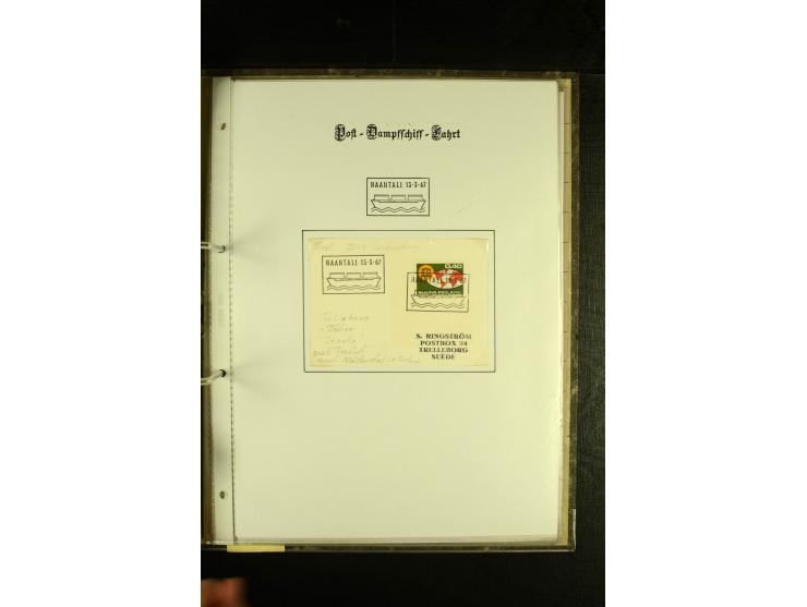 1888/1975, interessante Sammlung  "Finnische Postdampfer-Stempel" mit über 40 Briefen und Karten sowie einigen Briefstücken u