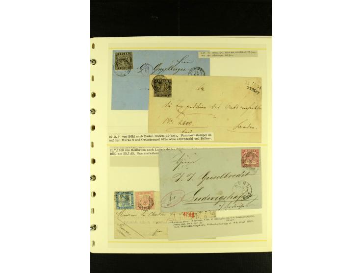 Baden bis Württemberg, sehr schöne ungebrauchte/postfrische und gestempelte Sammlung mit vielen Briefen, dabei viele bessere 