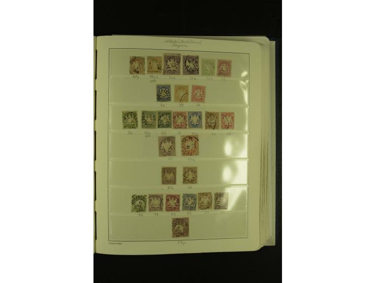 Baden bis Württemberg, umfangreiche, gestempelte Sammlung ohne die großen Spitzen im Vordruckalbum mit vielen Farben (oft sig