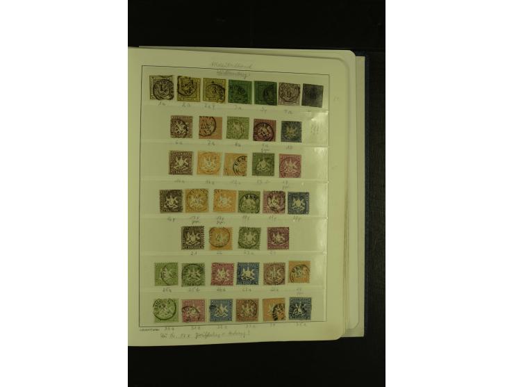 Baden bis Württemberg, umfangreiche, gestempelte Sammlung ohne die großen Spitzen im Vordruckalbum mit vielen Farben (oft sig