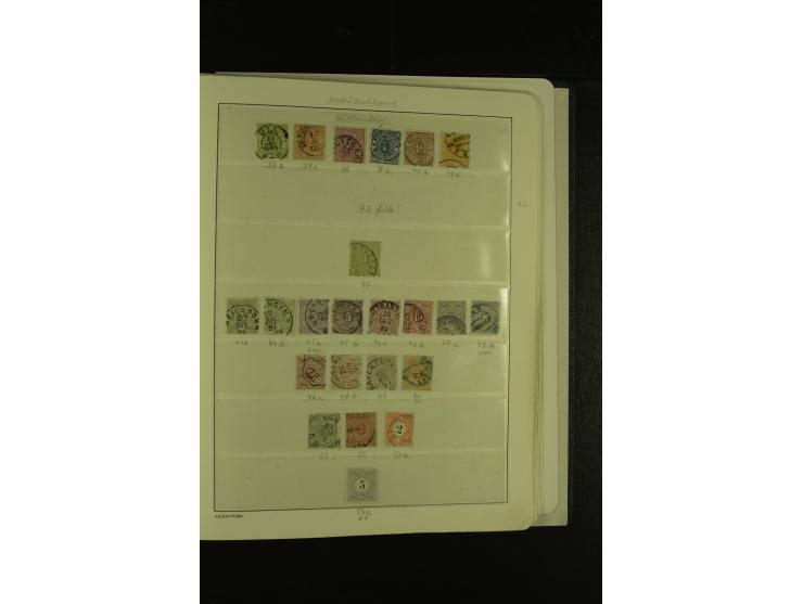 Baden bis Württemberg, umfangreiche, gestempelte Sammlung ohne die großen Spitzen im Vordruckalbum mit vielen Farben (oft sig