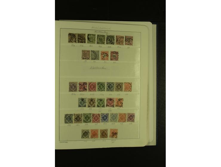 Baden bis Württemberg, umfangreiche, gestempelte Sammlung ohne die großen Spitzen im Vordruckalbum mit vielen Farben (oft sig