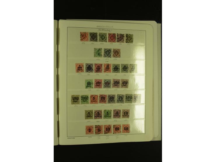Baden bis Württemberg, umfangreiche, gestempelte Sammlung ohne die großen Spitzen im Vordruckalbum mit vielen Farben (oft sig