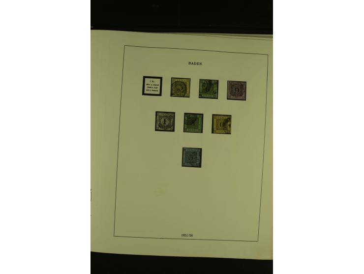 Baden bis Württemberg, gestempelte Sammlung mit meist kleineren und mittleren Werten im Vordruckalbum, Erhaltung von etwas fe
