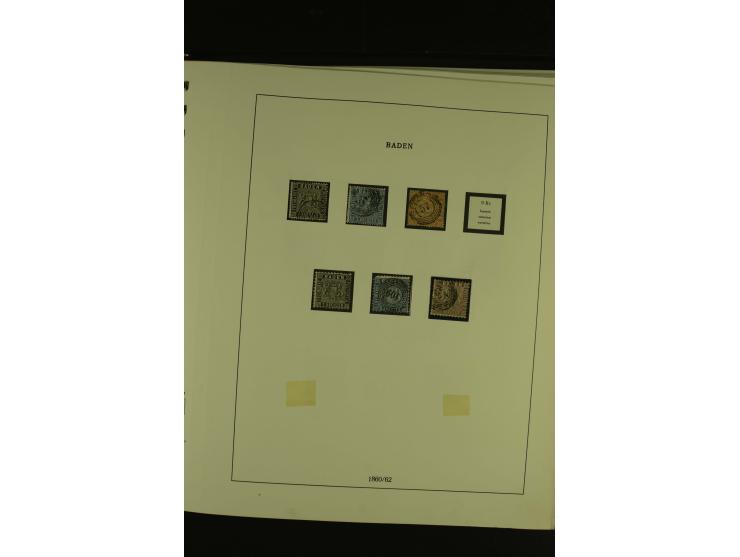 Baden bis Württemberg, gestempelte Sammlung mit meist kleineren und mittleren Werten im Vordruckalbum, Erhaltung von etwas fe