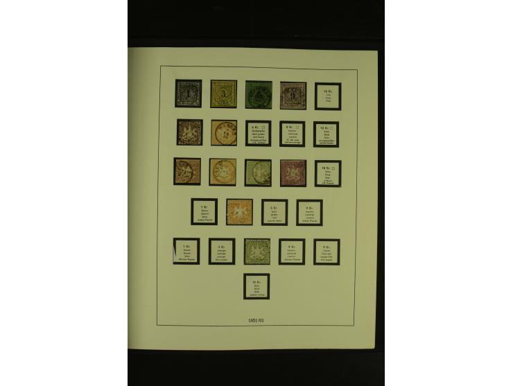 Baden bis Württemberg, gestempelte Sammlung mit meist kleineren und mittleren Werten im Vordruckalbum, Erhaltung von etwas fe