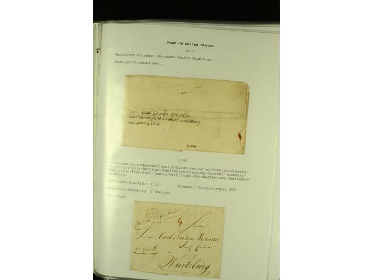 1790/1866, Sammlung "Auslandspost nach bzw. von Holland" mit ca. 90 Vorphila- und markenlosen Briefen auf Albenblättern mit B