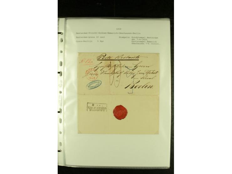 1790/1866, Sammlung "Auslandspost nach bzw. von Holland" mit ca. 90 Vorphila- und markenlosen Briefen auf Albenblättern mit B
