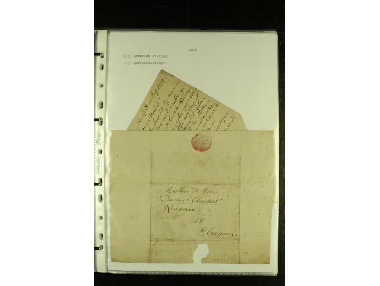 1790/1866, Sammlung "Auslandspost nach bzw. von Holland" mit ca. 90 Vorphila- und markenlosen Briefen auf Albenblättern mit B