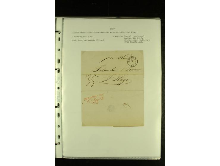 1790/1866, Sammlung "Auslandspost nach bzw. von Holland" mit ca. 90 Vorphila- und markenlosen Briefen auf Albenblättern mit B