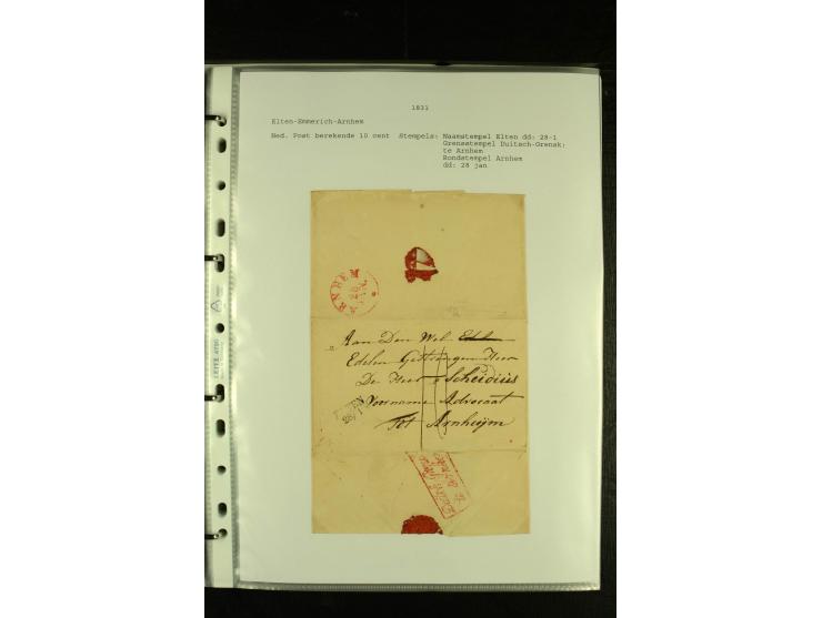 1790/1866, Sammlung "Auslandspost nach bzw. von Holland" mit ca. 90 Vorphila- und markenlosen Briefen auf Albenblättern mit B