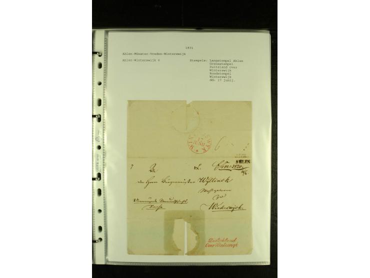1790/1866, Sammlung "Auslandspost nach bzw. von Holland" mit ca. 90 Vorphila- und markenlosen Briefen auf Albenblättern mit B