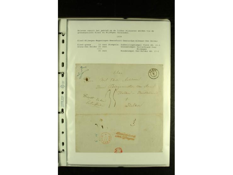 1790/1866, Sammlung "Auslandspost nach bzw. von Holland" mit ca. 90 Vorphila- und markenlosen Briefen auf Albenblättern mit B