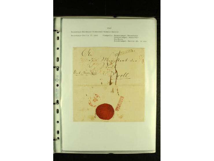 1790/1866, Sammlung "Auslandspost nach bzw. von Holland" mit ca. 90 Vorphila- und markenlosen Briefen auf Albenblättern mit B