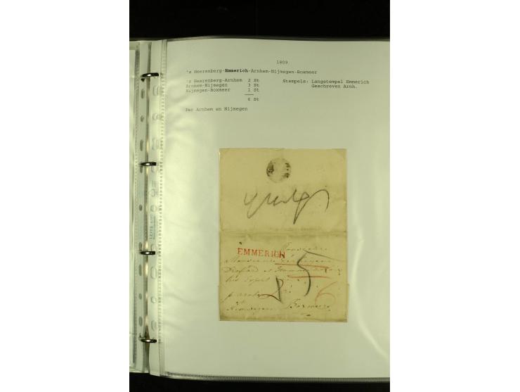 1790/1866, Sammlung "Auslandspost nach bzw. von Holland" mit ca. 90 Vorphila- und markenlosen Briefen auf Albenblättern mit B