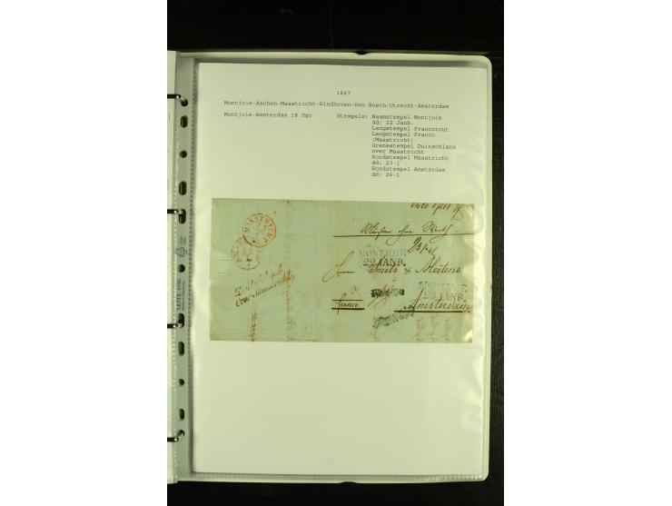 1790/1866, Sammlung "Auslandspost nach bzw. von Holland" mit ca. 90 Vorphila- und markenlosen Briefen auf Albenblättern mit B