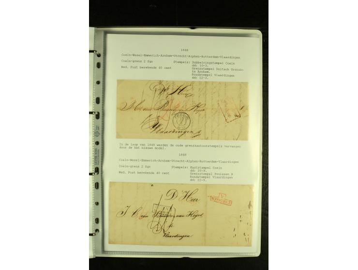 1790/1866, Sammlung "Auslandspost nach bzw. von Holland" mit ca. 90 Vorphila- und markenlosen Briefen auf Albenblättern mit B