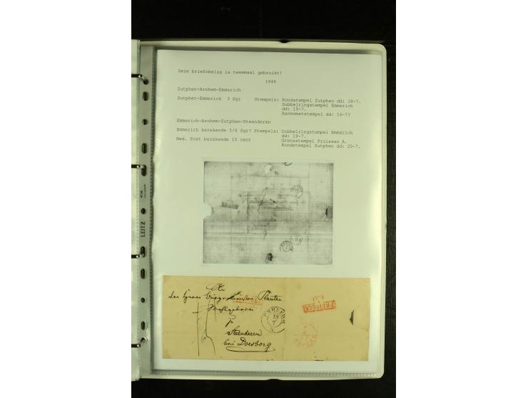 1790/1866, Sammlung "Auslandspost nach bzw. von Holland" mit ca. 90 Vorphila- und markenlosen Briefen auf Albenblättern mit B