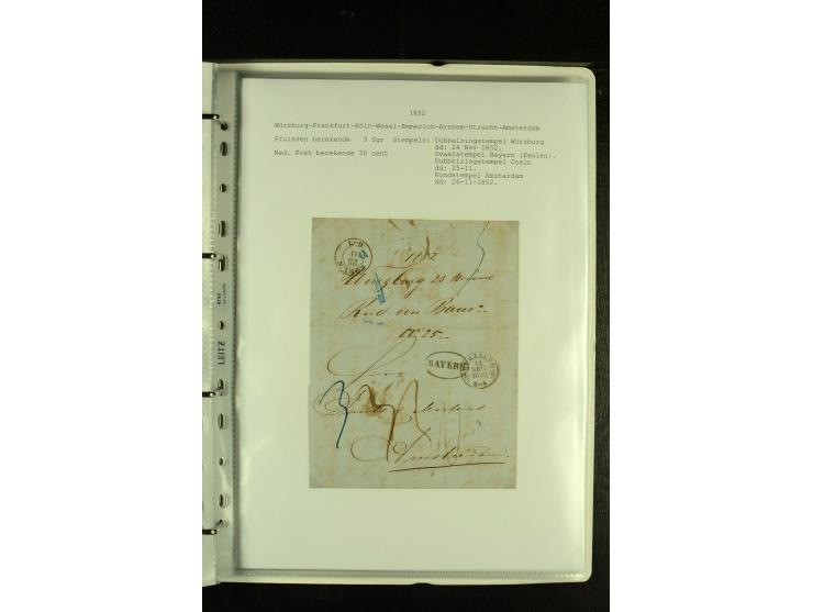 1790/1866, Sammlung "Auslandspost nach bzw. von Holland" mit ca. 90 Vorphila- und markenlosen Briefen auf Albenblättern mit B