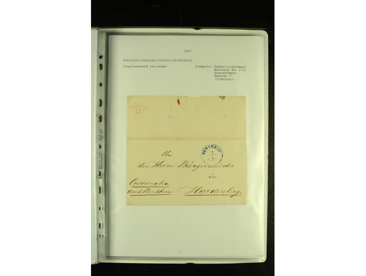 1790/1866, Sammlung "Auslandspost nach bzw. von Holland" mit ca. 90 Vorphila- und markenlosen Briefen auf Albenblättern mit B