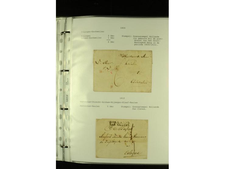 1790/1866, Sammlung "Auslandspost nach bzw. von Holland" mit ca. 90 Vorphila- und markenlosen Briefen auf Albenblättern mit B