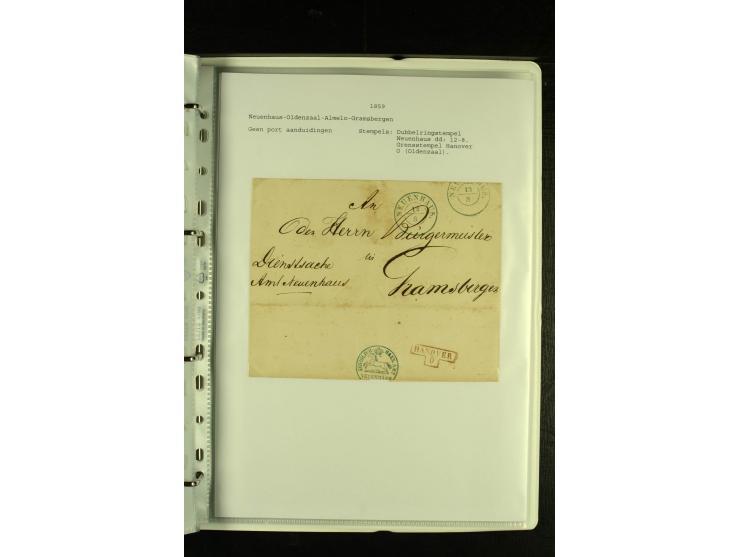 1790/1866, Sammlung "Auslandspost nach bzw. von Holland" mit ca. 90 Vorphila- und markenlosen Briefen auf Albenblättern mit B