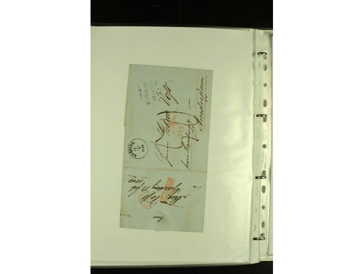 1790/1866, Sammlung "Auslandspost nach bzw. von Holland" mit ca. 90 Vorphila- und markenlosen Briefen auf Albenblättern mit B