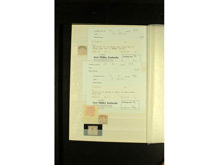 1856/64, schöne kleine gestempelte Sammlung dabei Mi.-Nr. 2-3 und 6 gestempelt sowie Mi.-Nr. 3 auf Brief nach Bromberg, außer