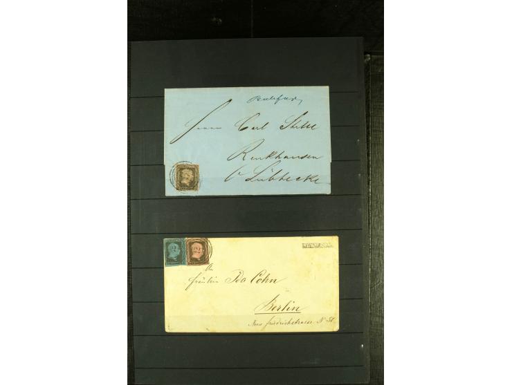 1850/67, reichhaltige, fast ausschließlich gestempelte Sammlung mit vielen Briefstücken, kleinen Einheiten, Randstücken und B